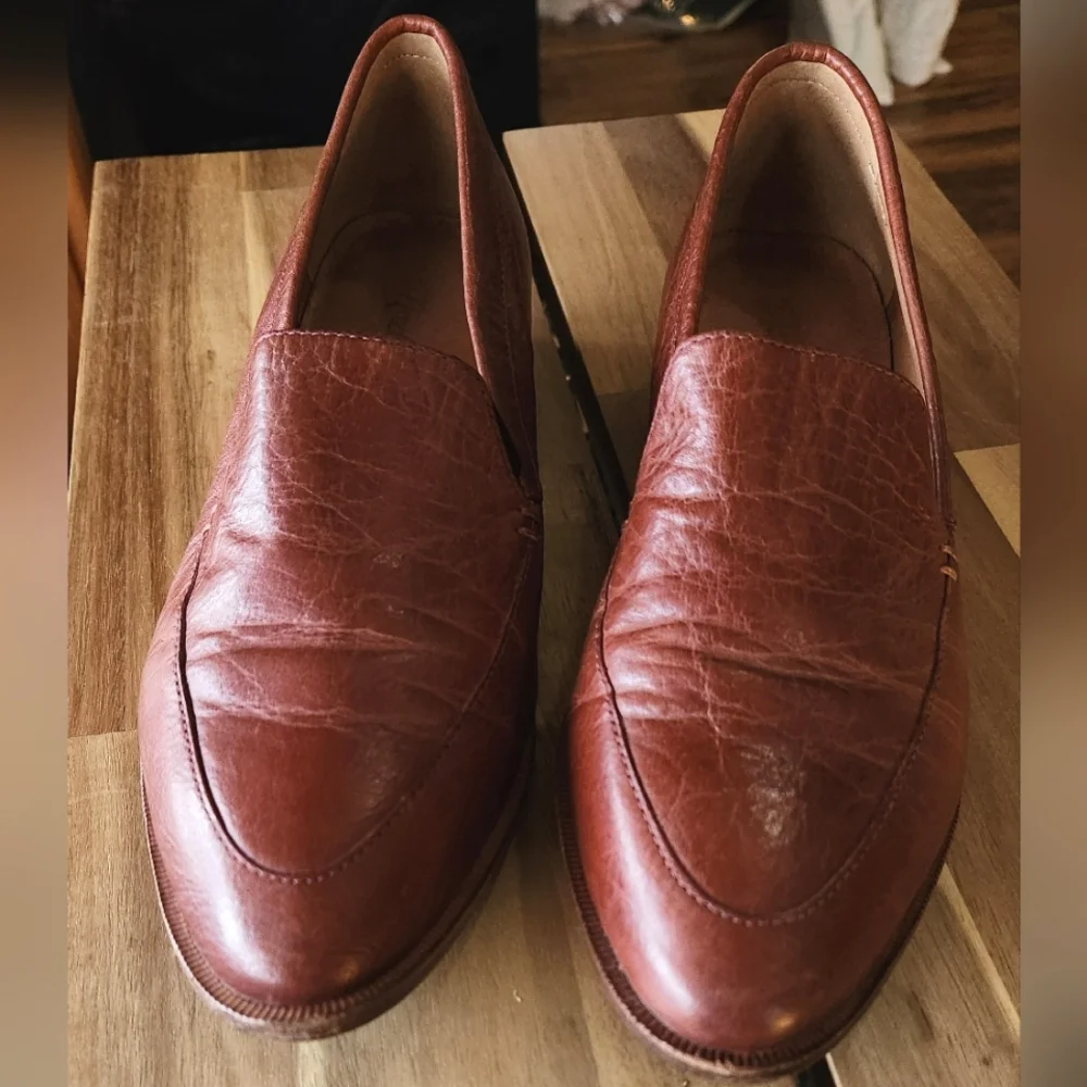 Brown Leather Madewell Frances Loafers size 6 - Picture 2 of 9